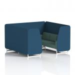 Brixworth 6 Seater Booth With White Legs In Sumi Fabric - Uto Panels And Handa Sofa SF001770