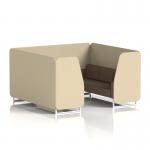 Brixworth 6 Seater Booth With White Legs In Sumi Fabric - Zen Panels And Osaka Sofa SF001771