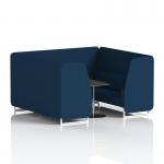 Brixworth 6 Seater Booth With White Legs And Black Table With Silver Leg In X2 Fabric - Calculus Panels And Sofa SF001779