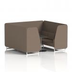 Brixworth 6 Seater Booth With White Legs And Black Table With Silver Leg In X2 Fabric - Theory Panels And Sofa SF001783