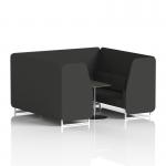 Brixworth 6 Seater Booth With White Legs And Black Table With Silver Leg In Synergy Fabric - Mix Panels And Sofa SF001792