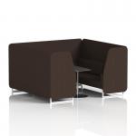 Brixworth 6 Seater Booth With White Legs And Black Table With Silver Leg In Synergy Fabric - Wed Panels And Sofa SF001795