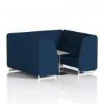 Brixworth 6 Seater Booth With White Legs And Grey Table With Silver Leg In X2 Fabric - Calculus Panels And Sofa SF001839