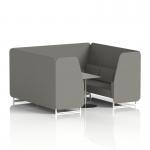 Brixworth 6 Seater Booth With White Legs And Grey Table With Silver Leg In X2 Fabric - Number Panels And Sofa SF001841