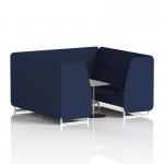 Brixworth 6 Seater Booth With White Legs And Grey Table With Silver Leg In Synergy Fabric - Alike Panels And Sofa SF001851