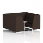 Brixworth 6 Seater Booth With White Legs And Grey Table With Silver Leg In Synergy Fabric - Wed Panels And Sofa SF001855