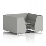 Brixworth 6 Seater Booth With White Legs And Grey Table With Silver Leg In Sumi Fabric - Tokyo Panels And Sofa SF001859