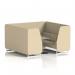 Brixworth 6 Seater Booth With White Legs And Grey Table With Silver Leg In Sumi Fabric - Zen Panels And Sofa SF001861