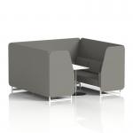 Brixworth 6 Seater Booth With White Legs And White Table With Silver Leg In X2 Fabric - Number Panels And Sofa SF001901