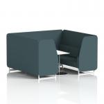 Brixworth 6 Seater Booth With White Legs And White Table With Silver Leg In X2 Fabric - Polygon Panels And Sofa SF001902