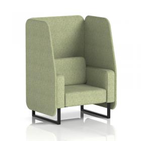 Brixworth 1 Seater Open Booth With Black Legs In Rivet Fabric - Burnish Panels And Sofa SF001952