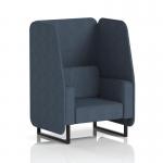 Brixworth 1 Seater Open Booth With Black Legs In Rivet Fabric - Crucible Panels And Sofa SF001954