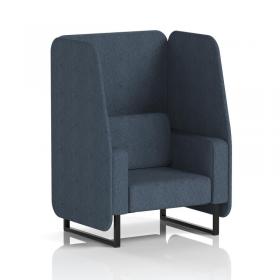 Brixworth 1 Seater Open Booth With Black Legs In Rivet Fabric - Crucible Panels And Sofa SF001954