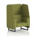 Brixworth 1 Seater Open Booth With Black Legs In Rivet Fabric - Olive Panels And Sofa SF001955