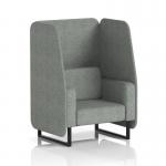 Brixworth 1 Seater Open Booth With Black Legs In Rivet Fabric - Prime Panels And Sofa SF001956