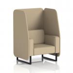 Brixworth 1 Seater Open Booth With Black Legs In Main Line Flax Fabric - Upminster Panels And Sofa SF001968