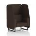 Brixworth 1 Seater Open Booth With Black Legs In Synergy Fabric - Wed Panels And Sofa SF001975