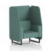 Brixworth 1 Seater Open Booth With Black Legs In Sumi Fabric - Handa Panels And Sofa SF001976