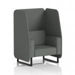 Brixworth 1 Seater Open Booth With Black Legs In Sumi Fabric - Kobe Panels And Sofa SF001977