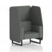 Brixworth 1 Seater Open Booth With Black Legs In Sumi Fabric - Kobe Panels And Sofa SF001977