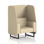 Brixworth 1 Seater Open Booth With Black Legs In Sumi Fabric - Zen Panels And Sofa SF001981