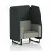 Brixworth 1 Seater Open Booth With Black Legs In Rivet Fabric - Charcoal Panels And Vitreous Sofa SF001983