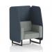 Brixworth 1 Seater Open Booth With Black Legs In Rivet Fabric - Crucible Panels And Prime Sofa SF001984