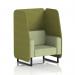 Brixworth 1 Seater Open Booth With Black Legs In Rivet Fabric - Olive Panels And Burnish Sofa SF001985