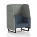 Brixworth 1 Seater Open Booth With Black Legs In Rivet Fabric - Prime Panels And Crucible Sofa SF001986