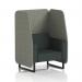 Brixworth 1 Seater Open Booth With Black Legs In Rivet Fabric - Vitreous Panels And Charcoal Sofa SF001987