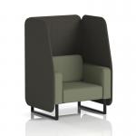 Brixworth 1 Seater Open Booth With Black Legs In Main Line Flax Fabric - Temple Panels And Monument Sofa SF001997