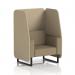 Brixworth 1 Seater Open Booth With Black Legs In Main Line Flax Fabric - Upminster Panels And Bank Sofa SF001998