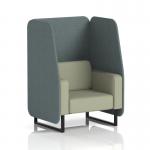 Brixworth 1 Seater Open Booth With Black Legs In Main Line Flax Fabric - Westminster Panels And Newbury Sofa SF001999