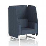 A stylish and modern open booth, the Dynamic Booths in Brixworth features white legs and rivet fabric with crucible panels. The 1-seater sofa adds comfort and style to any space. Perfect for a contemporary office or event space.