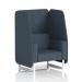 A stylish and modern open booth, the Dynamic Booths in Brixworth features white legs and rivet fabric with crucible panels. The 1-seater sofa adds comfort and style to any space. Perfect for a contemporary office or event space.