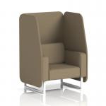 This picture showcases a beautiful dynamic booth, specifically the Brixworth 1 seater open booth with white legs. Made to order, it features main line flax fabric and bank panels. The sofa, SF002024, adds a touch of sophistication.