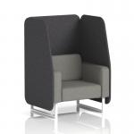 This picture features a modern open booth with white legs, designed to order in Brixworth 1 Seater. The booth includes Arithmetic Panels and a Number Sofa SF002048, exuding a dynamic and contemporary style.