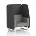This picture features a modern open booth with white legs, designed to order in Brixworth 1 Seater. The booth includes Arithmetic Panels and a Number Sofa SF002048, exuding a dynamic and contemporary style.