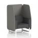 The photograph captures a sleek and modern Dynamic Booth, with customizable options such as white legs and X2 fabric. The 1 seater booth is open and roomy, while the unique number panels and Arithmetic Sofa add a playful touch to the overall design.