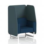 In the image, we see a unique, custom-made Dynamic Booths - Made To Order Brixworth 1 Seater Open Booth with sleek white legs. The booth features striking Polygon Panels and is accompanied by a stylish Calculus Sofa in SF002052 fabric. The result is a modern, inviting seating arrangement that is sure to catch the eye.