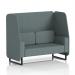 The Dynamic Booths Brixworth 2 Seater Open Booth features sleek black legs and a sophisticated Main Line Flax fabric. Its Westminster panels add a touch of elegance, while the sofa adds a modern flair. Perfect for any chic and stylish space.