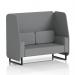 The dynamic booths are visually appealing, with black legs and open design, making them perfect for any modern setting. The synergy fabric adds an elegant touch, while the partner panels and sofa provide ample seating space.