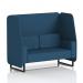 This picture showcases a sleek and versatile dynamic booth, custom-made for Brixworth. The 2-seater open booth features black legs and Sumi fabric, while the Uto panels and SF002100 sofa add a modern touch. Perfect for any space in need of a functional and stylish seating option.