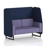 This image showcases a sleek and modern Dynamic Booth, uniquely made to order with a 2 seater open design and black legs. The Brixworth booth features synergy fabric, alike panels, and is accompanied by the Order Sofa SF002121. A perfect addition to any stylish space.