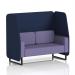 This image showcases a sleek and modern Dynamic Booth, uniquely made to order with a 2 seater open design and black legs. The Brixworth booth features synergy fabric, alike panels, and is accompanied by the Order Sofa SF002121. A perfect addition to any stylish space.