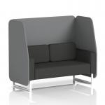 The dynamic booth is a two-seater open booth with white legs, made to order in Brixworth. It features synergy fabric and partner panels, as well as a mix sofa for added versatility. The modern design and sleek lines make it a beautiful addition to any space.