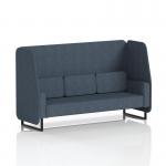 The photo captures a stylish and inviting Dynamic Booths Brixworth 3 Seater Open Booth with sleek black legs. The captivating Rivet Fabric and Crucible Panels add texture and personality, while the cozy Sofa SF002194 completes the modern look.