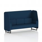 The photograph features a stylish and modern Dynamic Booth, custom made in Brixworth with sleek black legs. The booth is upholstered in X2 Fabric, accented with Calculus Panels and a Sofa SF002199, creating a chic and comfortable seating option.