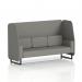 This image features a stylish and versatile Dynamic Booths 3-seater open booth with black legs and X2 fabric. The booth includes number panels and a sofa, adding a touch of elegance to any space.