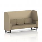 The Dynamic Booths 3 Seater Open Booth boasts a modern design with black legs and comfortable Main Line Flax fabric. The Upminster panels and Bank Sofa add a touch of sophistication to this made-to-order piece, perfect for any space in need of versatile seating.